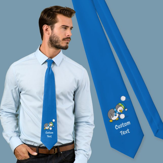 Little penguin getting a snow ball neck tie (Creator Uploaded)