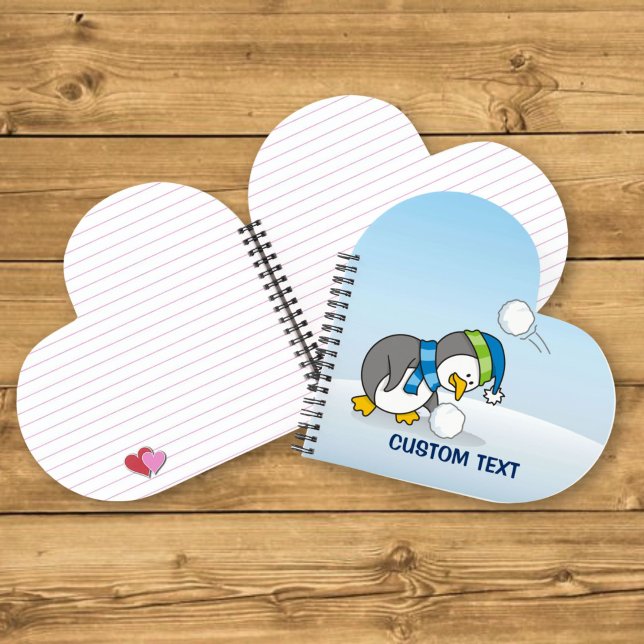 Little penguin getting a snow ball notebook (Creator Uploaded)