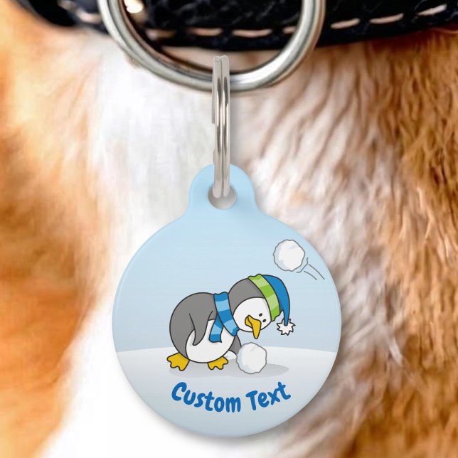 Little penguin getting a snow ball pet tag (Creator Uploaded)