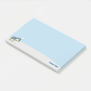 Little Penguin Getting a Snow Ball Post-it Notes