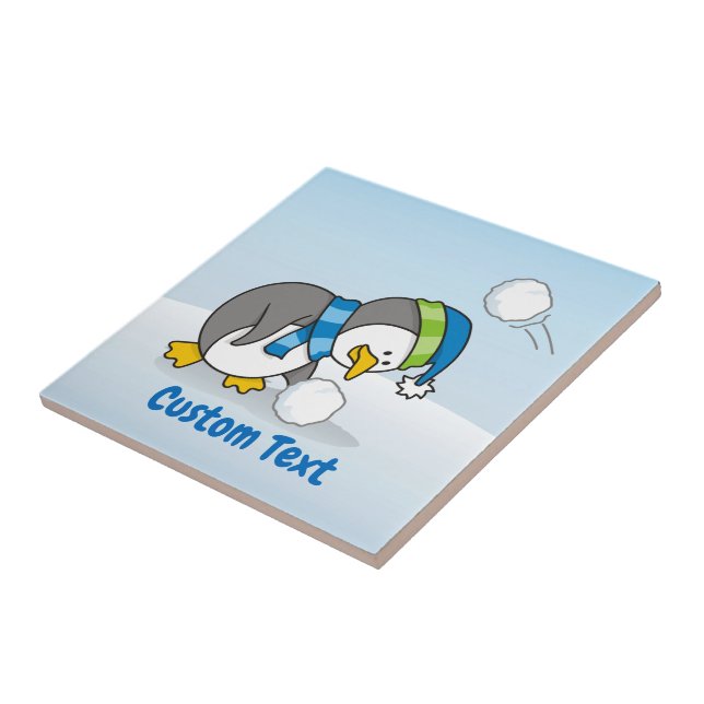 Little penguin getting a snow ball tile (Side)