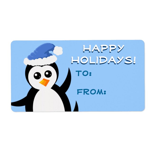 "Little Penguin" Happy Holidays Gift Tags (Front)