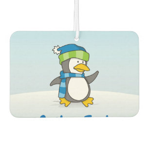 Little penguin walking on snow A little penguin ca Car Air Freshener