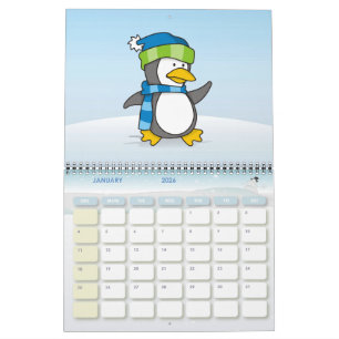 Little Penguin Walking on Snow Calendar