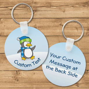 Little Penguin Walking on Snow Keychain