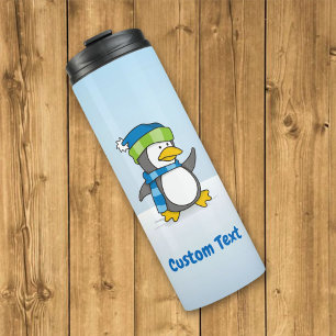Little penguin walking on snow thermal tumbler