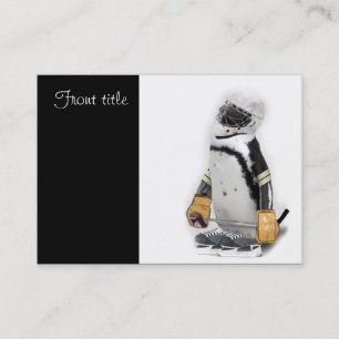 Little  Penguin Wearing Hockey Gear Business Card