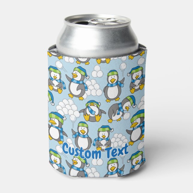 Little Penguins Background Can Cooler (Can Front)