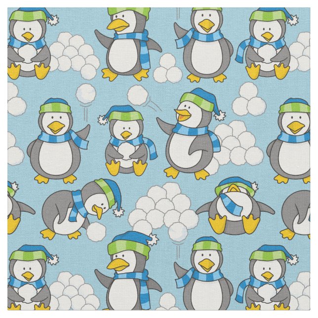 Little penguins background fabric (Close Up)