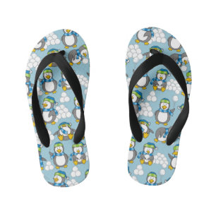 Little penguins background kid's jandals