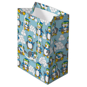 Little penguins background medium gift bag