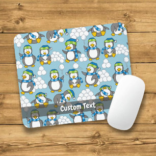 Little Penguins Background Mouse Pad