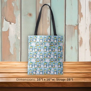 Little penguins background tote bag