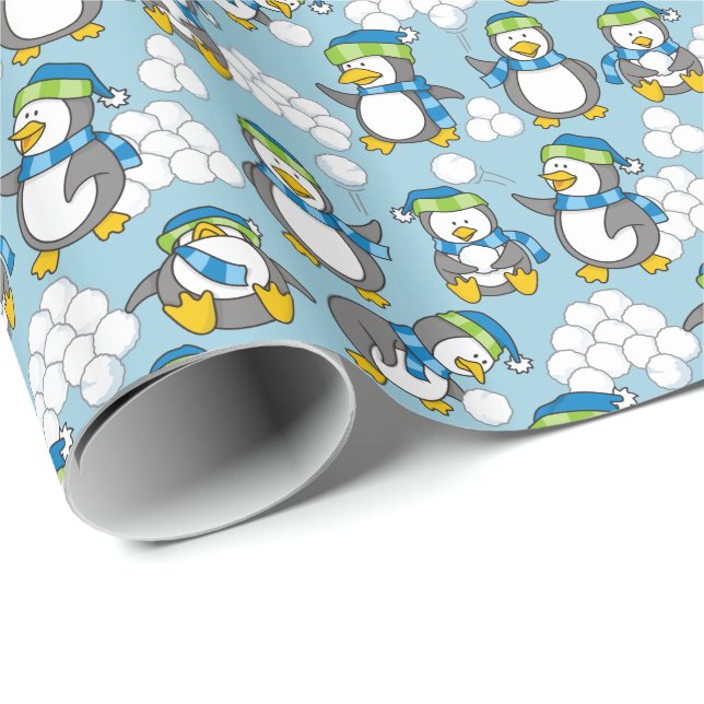 Little penguins background wrapping paper (Roll Corner)