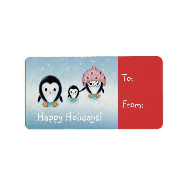 Little Penguins Holiday Gift Tags (Front)