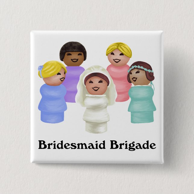 Little People - Bridesmaid Brigade 15 Cm Square Badge (Front)