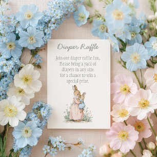 Little Peter Rabbit and Mom Diaper Raffle Enclosure Card
