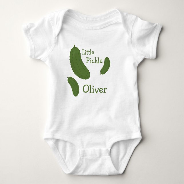 Little pickle with baby name bodysuit (Front)
