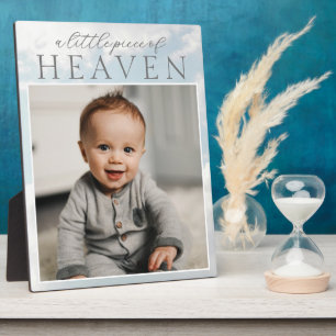 Little Piece of Heaven Baby Photo Cloudy  Plaque