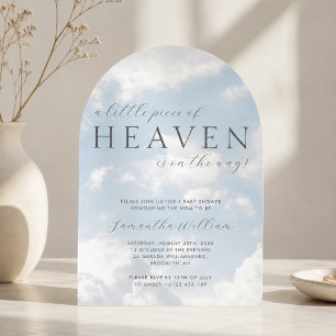 Little Piece of Heaven Baby Shower Cloudy Invitation
