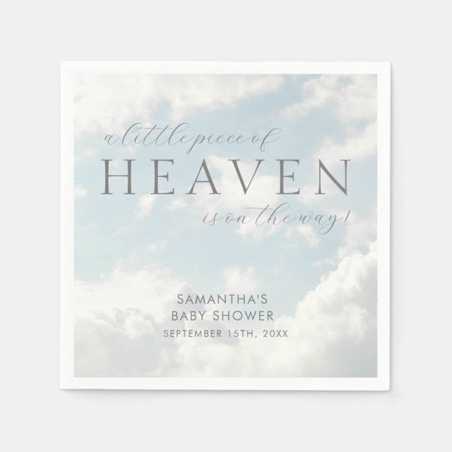 Little Piece of Heaven Baby Shower Simple Napkin (Front)