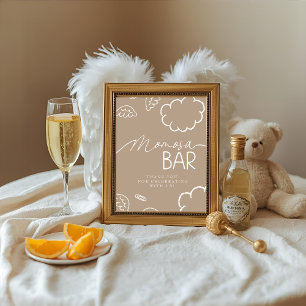 Little Piece of Heaven Beige Momosa Bar Sign Invitation