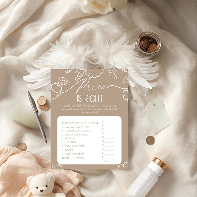 Little Piece of Heaven beige Price is Right Game  Invitation (Little Piece of Heaven beige Price is Right Game)