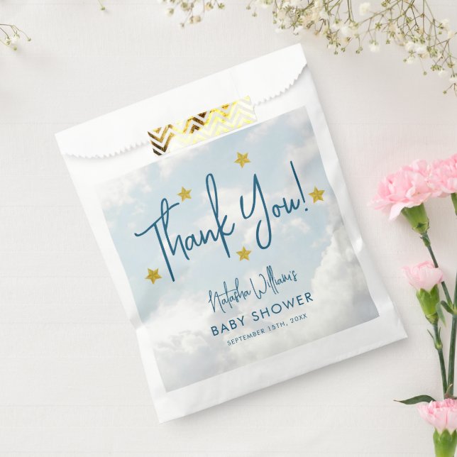 Little Piece of Heaven Clouds Stars Baby Shower Favour Bags (Sealed)