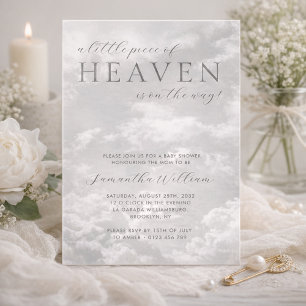 Little Piece of Heaven Gender Neutral Baby Shower  Invitation