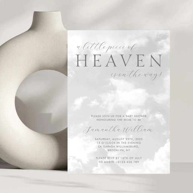 Little Piece of Heaven Gender Neutral Baby Shower  Invitation (Creator Uploaded)