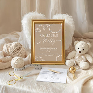 Little Piece of Heaven  How Big Is Her Belly Beige Invitation