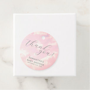 Little Piece of Heaven Pink Baby Shower Dreamy Favour Tags