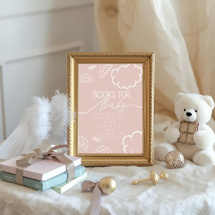 Little Piece of Heaven pink Books for Baby Sign Invitation