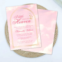 Little Piece of Heaven Pink Cloudy Sky Baby Shower