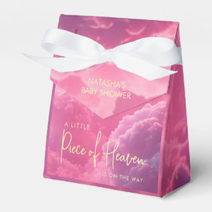 Little Piece of Heaven Pink Purple Baby Shower Favour Box