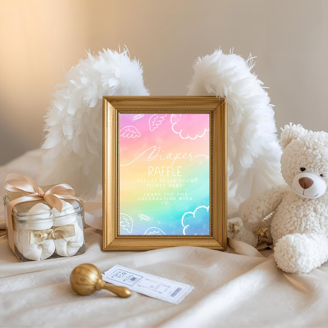 Little Piece of Heaven Rainbow Diaper Raffle Table Invitation (Little Piece of Heaven Raunbow Diaper Raffle Table)