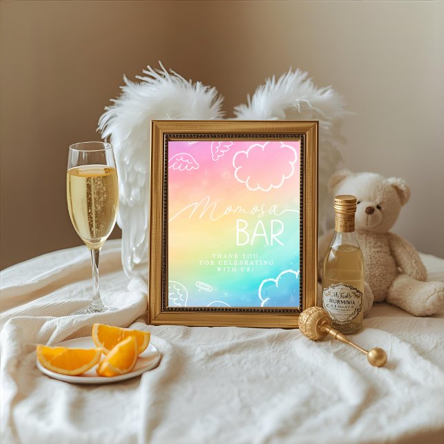 Little Piece of Heaven Rainbow Momosa Bar Sign Invitation (Little Piece of Heaven Rainbow Momosa Bar Sign)