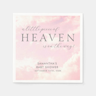Little Piece of Heaven Simple Pink Baby Shower Napkin