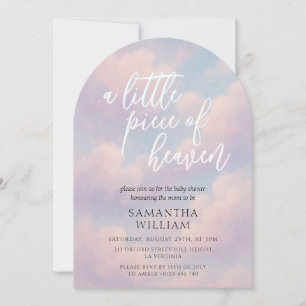 Little Piece of Heaven Whimsical Baby Shower Arch Invitation