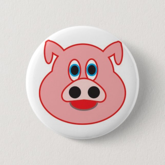 Little pig didactic illustration drawing pedagógic 6 cm round badge (Front)