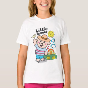 Little Pig Farmer Funny Cute Girl T-Shirt