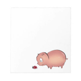 Little Piggy follows Ladybug Notepad