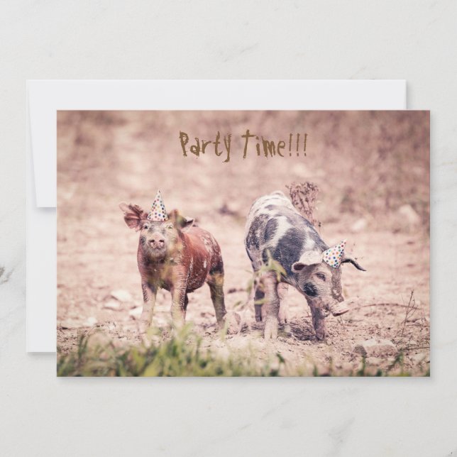 Little Piggy Party Invitation (Front)