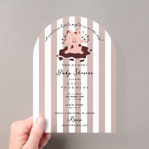 Little Piglet Cute Farm Animals Baby Shower Acrylic Invitations