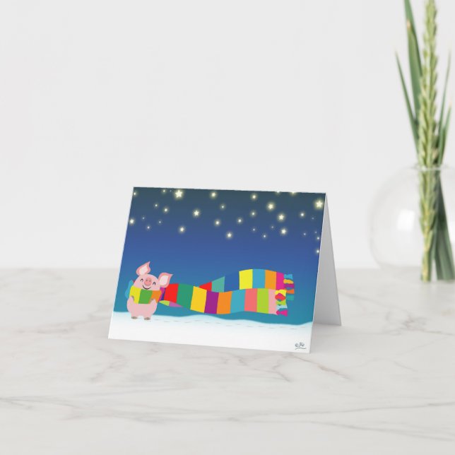 Little Pig's Christmas notecard (Front)