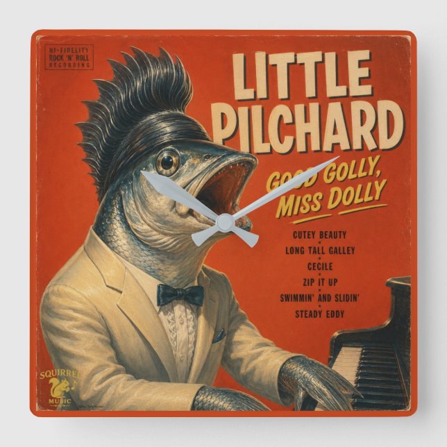 Little Pilchard Album: a Parody Square Wall Clock (Front)