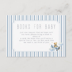Little Pilot Teddy Bear Books for Baby Enclosure Card