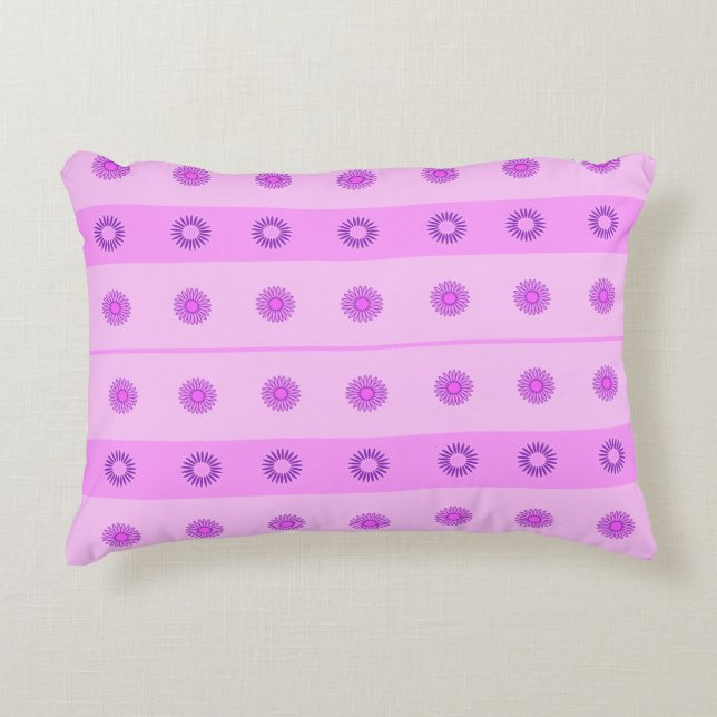 Little Pink and Purple Flowers Pattern Decorative Cushion (Front)
