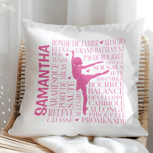 Little Pink Ballerina Typography Cushion