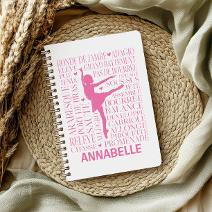 Little Pink Ballerina Typography Notebook